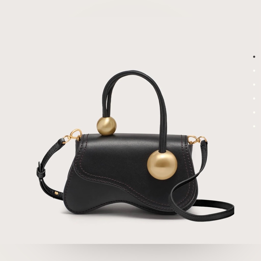 Cult Gaia Kazia Nano Leather Crossbody Bag In Black